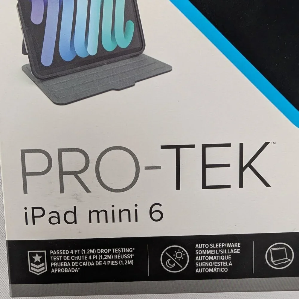 New Targus Pro-Tek For IPad Mini 6 Case Black THZ911US Antimicrobial Protection